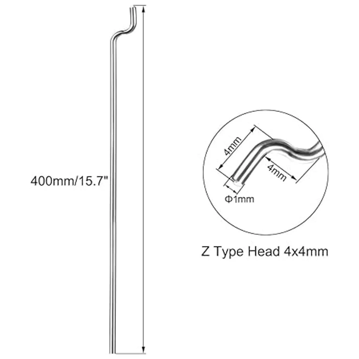 uxcell 1mm x 400mm 15.7 Inch Steel Z PullPush Rods_2