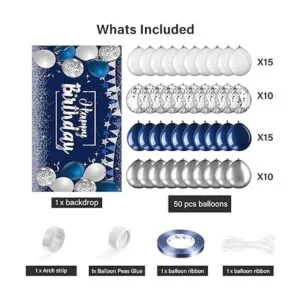 Juego de globos de confeti de cumpleaños azul marino 50_2