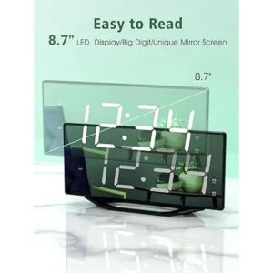 Reloj despertador de pantalla LED grande de 8.7 pulgadas_2