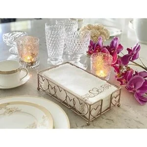 Chez JuJu Servilletero elegante y resistente de color oro_2