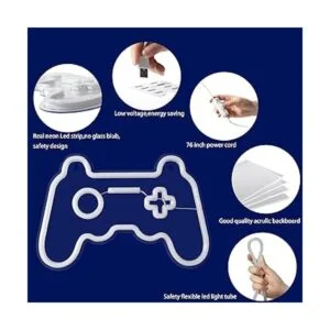 Letrero de neón de juego con forma de gamepad de luces LED_4