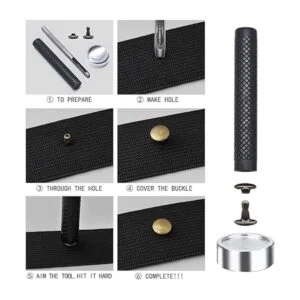 400 juegos de remaches de cuero remache tubular de doble_5