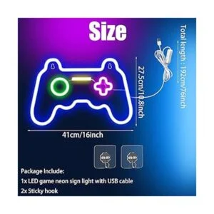 Letrero de neón de juego con forma de gamepad de luces LED_3