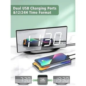 Reloj despertador de pantalla LED grande de 8.7 pulgadas_6