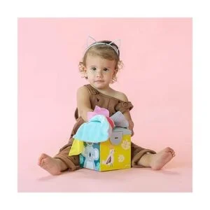 Taf Toys Caja de pañuelos sensoriales arrugados para niños_4