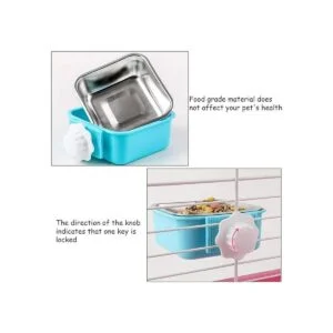 kathson 3 PCS Crate Dog Bowl Hanging Cage Food Bowl_2