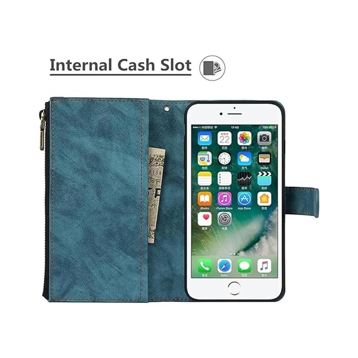 iCoverCase Funda tipo cartera para iPhone 8 Plus7 Plus6s_4