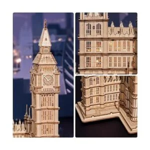 Rolife Rompecabezas de madera 3D para adultos Big Ben con_3