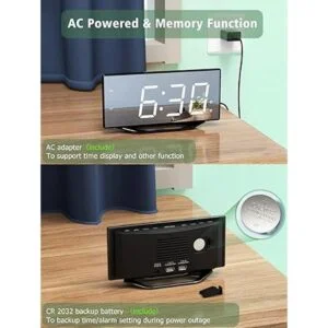 Reloj despertador de pantalla LED grande de 8.7 pulgadas_5