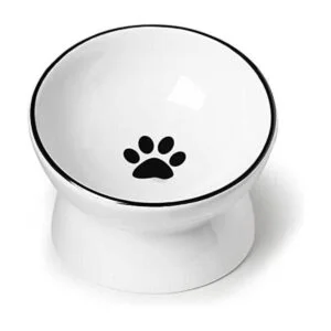 ONTUBE Cuenco de cerámica para gatos elevados o pequeños_1
