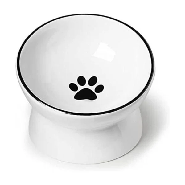 ONTUBE Cuenco de cerámica para gatos elevados o pequeños_1
