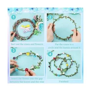 Kit de fabricación de coronas de flores 168 piezas hacer_4