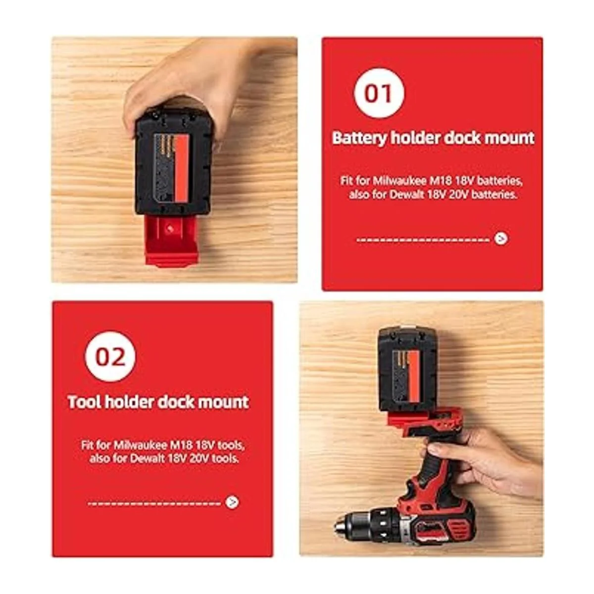 Paquete de 5 soportes de herramientas para taladro_3