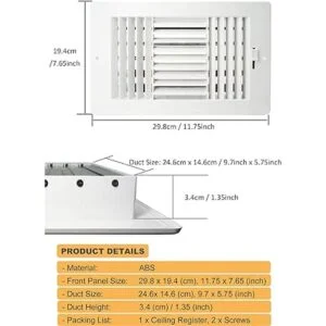 FanGoFast Registro de techo ventilación de techo ABS de_2
