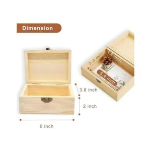 KYLER Caja de madera sin terminar con tapa con bisagras 4_4