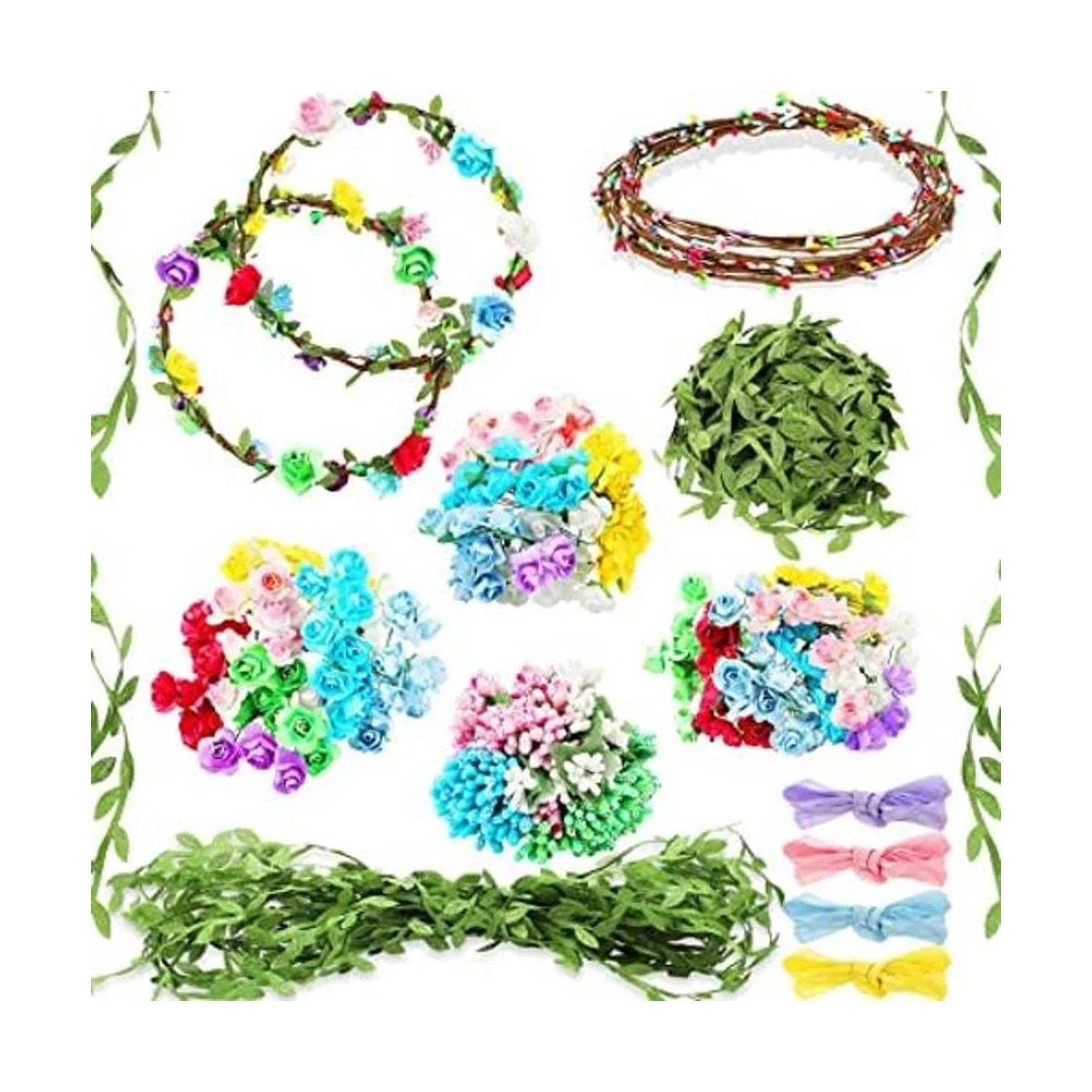 Kit de fabricación de coronas de flores 168 piezas hacer_1