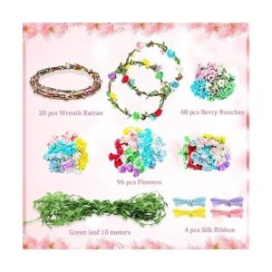 Kit de fabricación de coronas de flores 168 piezas hacer_2