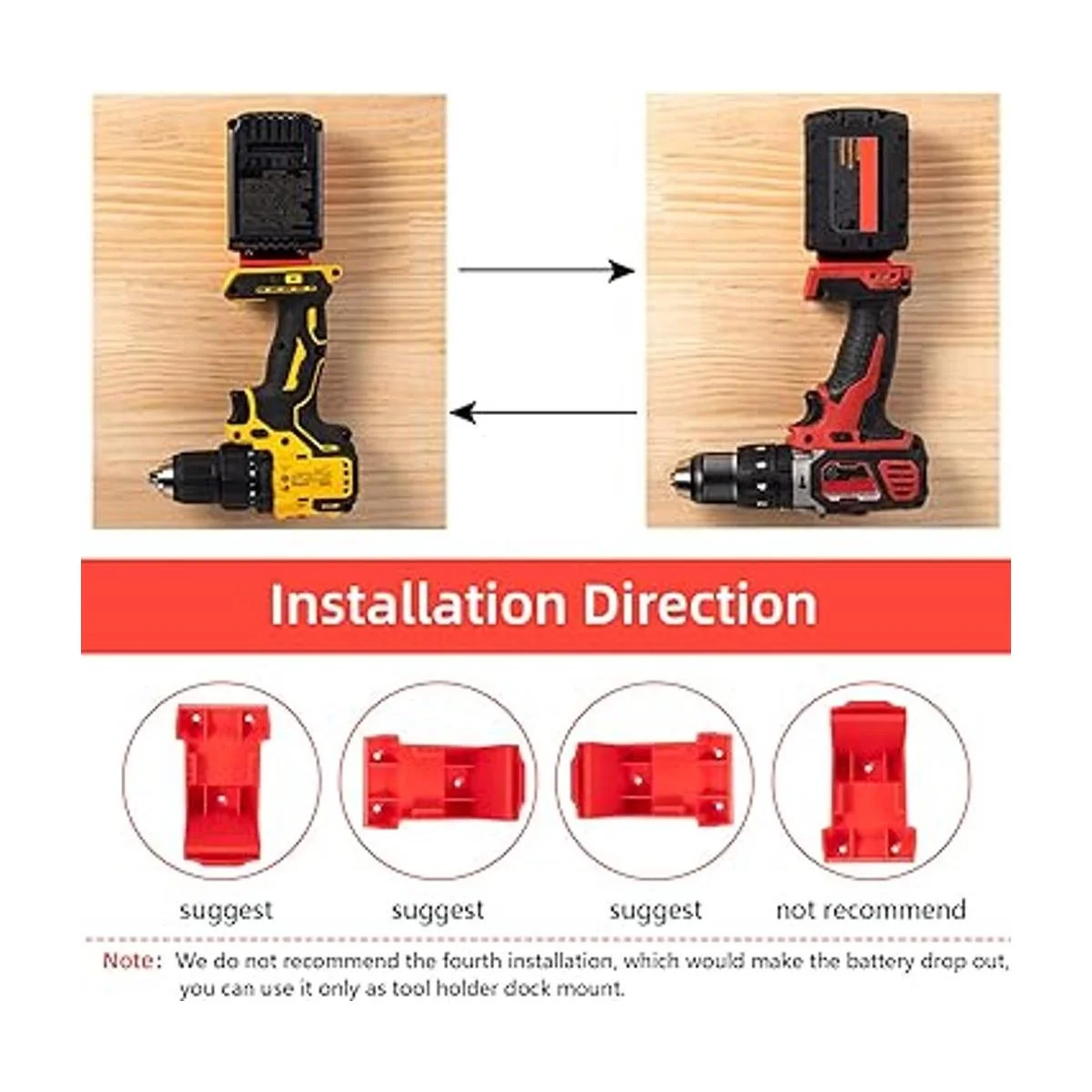 Paquete de 5 soportes de herramientas para taladro_5