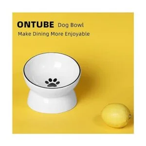 ONTUBE Cuenco de cerámica para gatos elevados o pequeños_3