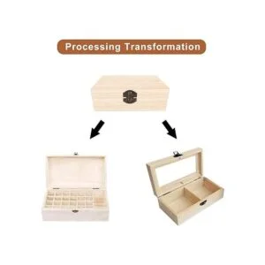 KYLER Caja de madera sin terminar con tapa con bisagras 4_5