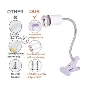 Lámpara de calor para reptiles bombilla UVB lámpara de_4