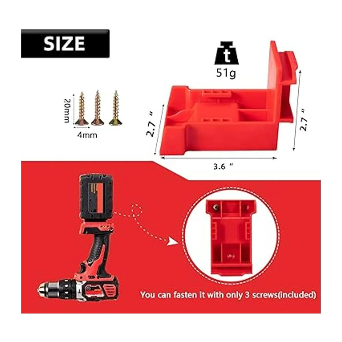 Paquete de 5 soportes de herramientas para taladro_2