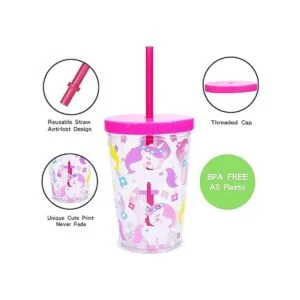 Home Tune Vaso de agua para niños de 16 onzas paquete de_2