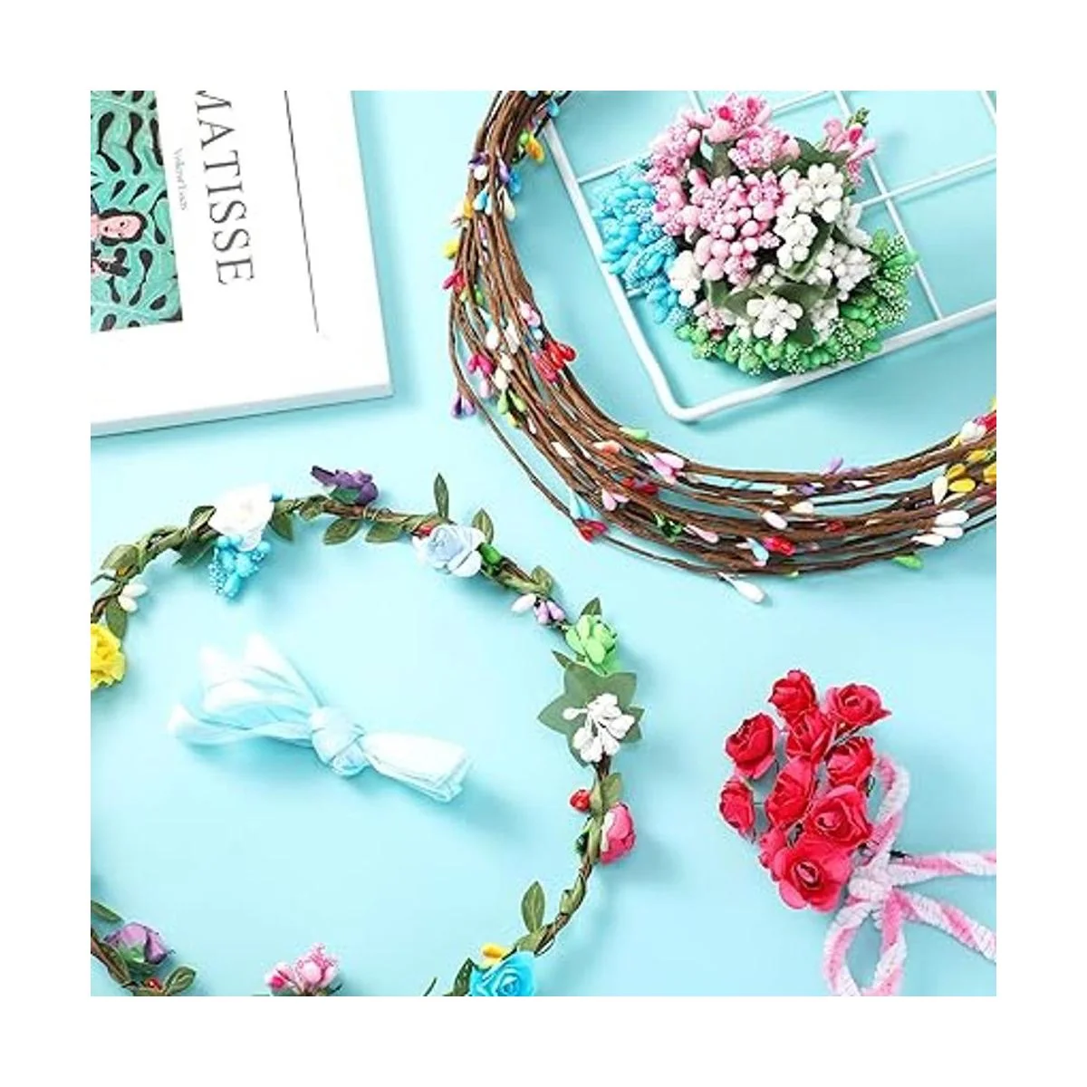 Kit de fabricación de coronas de flores 168 piezas hacer_3