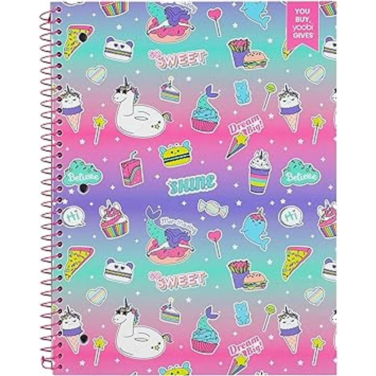 Yoobi Cuadernos impresos en espiral juego de 3_3