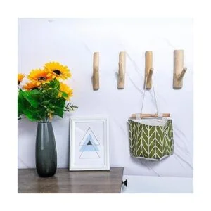 Gancho de pared de ramas de árbol de madera natural real_5