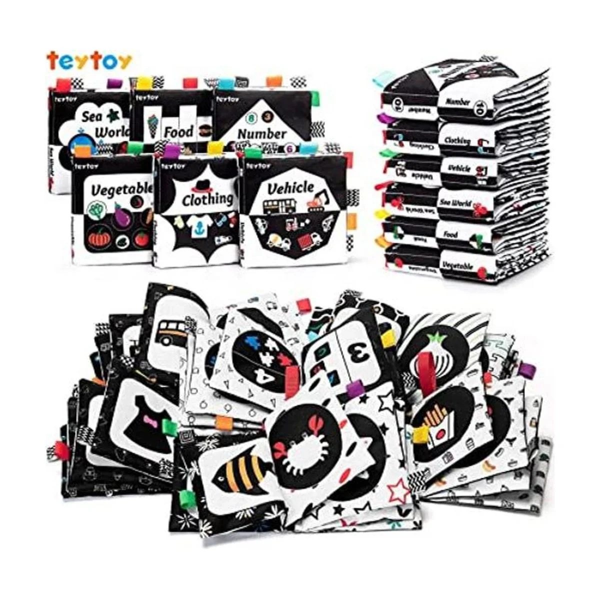 teytoy Juego de 6 libros de tela suave para bebé color_1