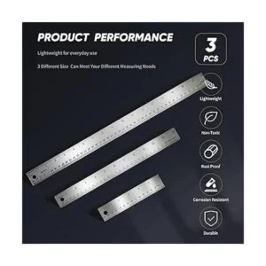 Regla de metal reglas de acero inoxidable con respaldo de_2