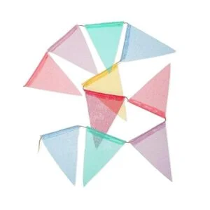 Banderas de banderín multicolor de arpillera de imitación_4