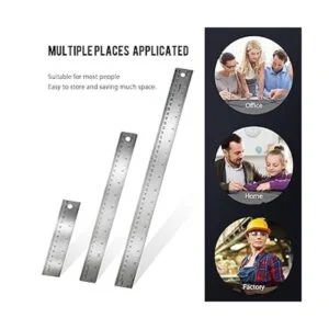 Regla de metal reglas de acero inoxidable con respaldo de_4