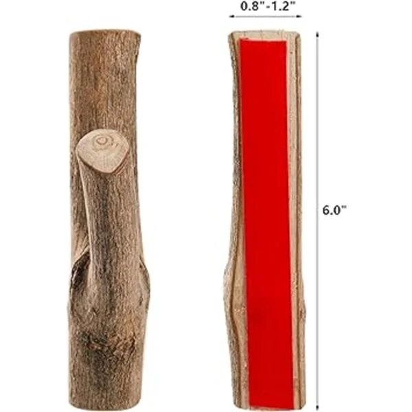 DEAYOU 6 ganchos de pared de árbol de madera adhesivos de_2