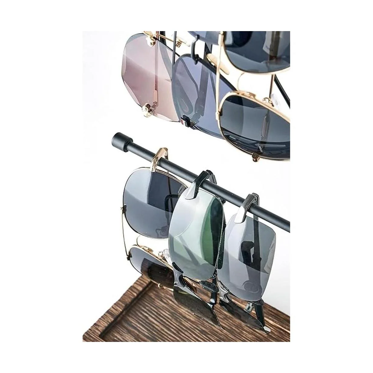 Mkono Organizador de lentes de sol rústicos soporte de_4