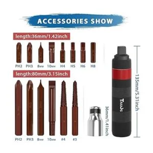 TAILUG Destornillador de impacto reversible manual de_2