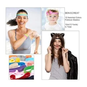 BENECREAT Bandas elásticas planas de 13 yardas de 2_6