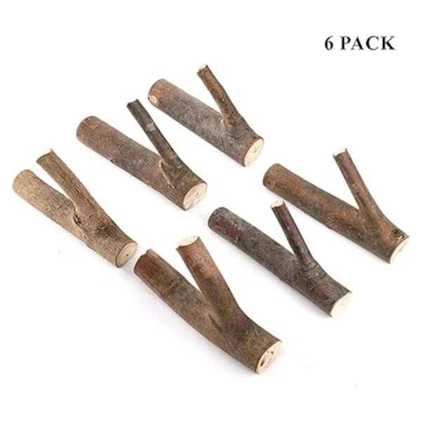 DEAYOU 6 ganchos de pared de árbol de madera adhesivos de_5
