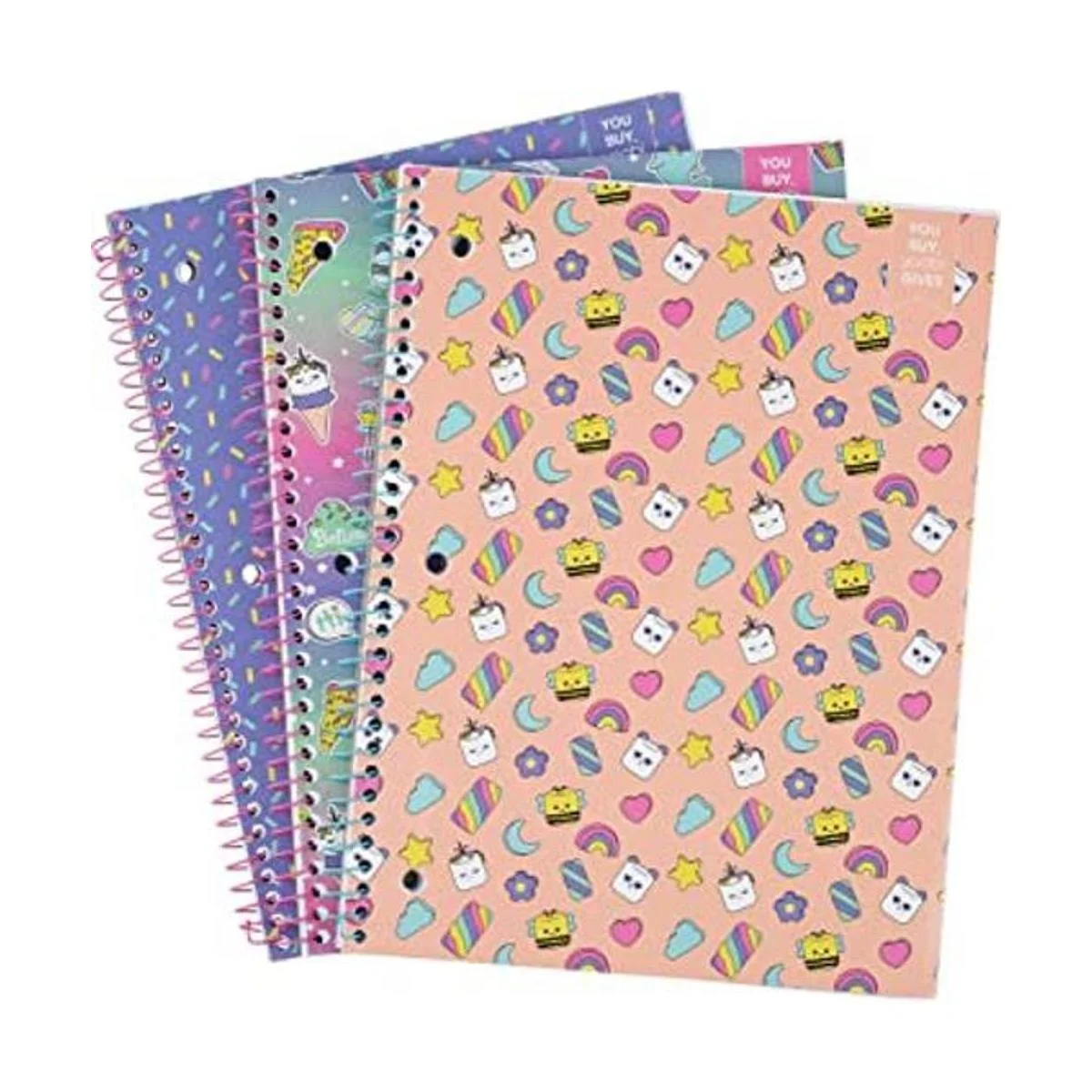 Yoobi Cuadernos impresos en espiral juego de 3_1