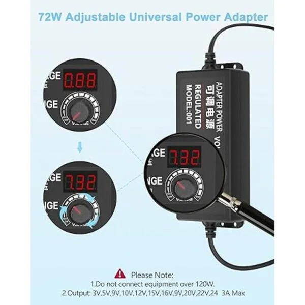 Aclorol Adaptador de CA universal 3V24V 3A 72W fuente de_3