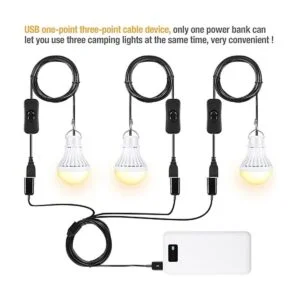 Paquete de 3 luces LED USB USB LED para acampar con cable_4