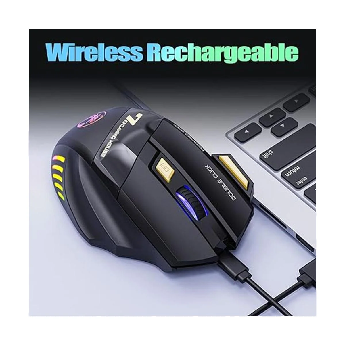 VEGCOO Mouse inalámbrico para juegos C8 mouse recargable_5