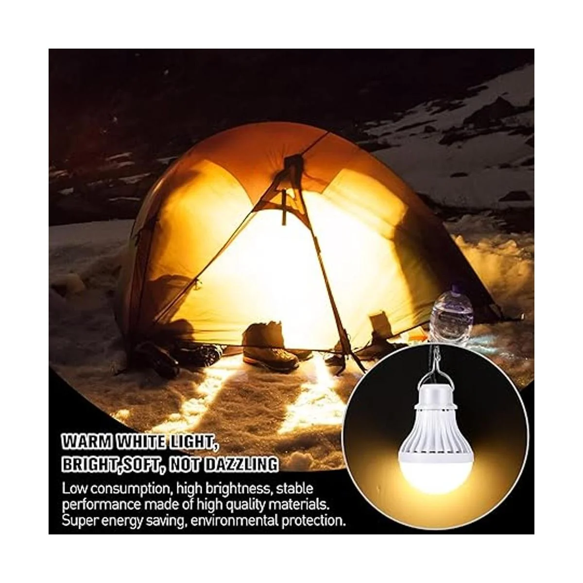 Paquete de 3 luces LED USB USB LED para acampar con cable_6