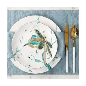 CPELLESSE Paquete de 6 servilleteros dorados con diseño de_4