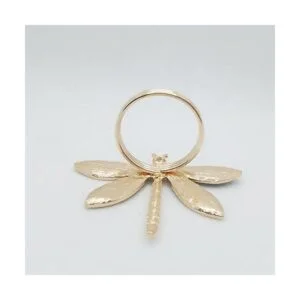 CPELLESSE Paquete de 6 servilleteros dorados con diseño de_6