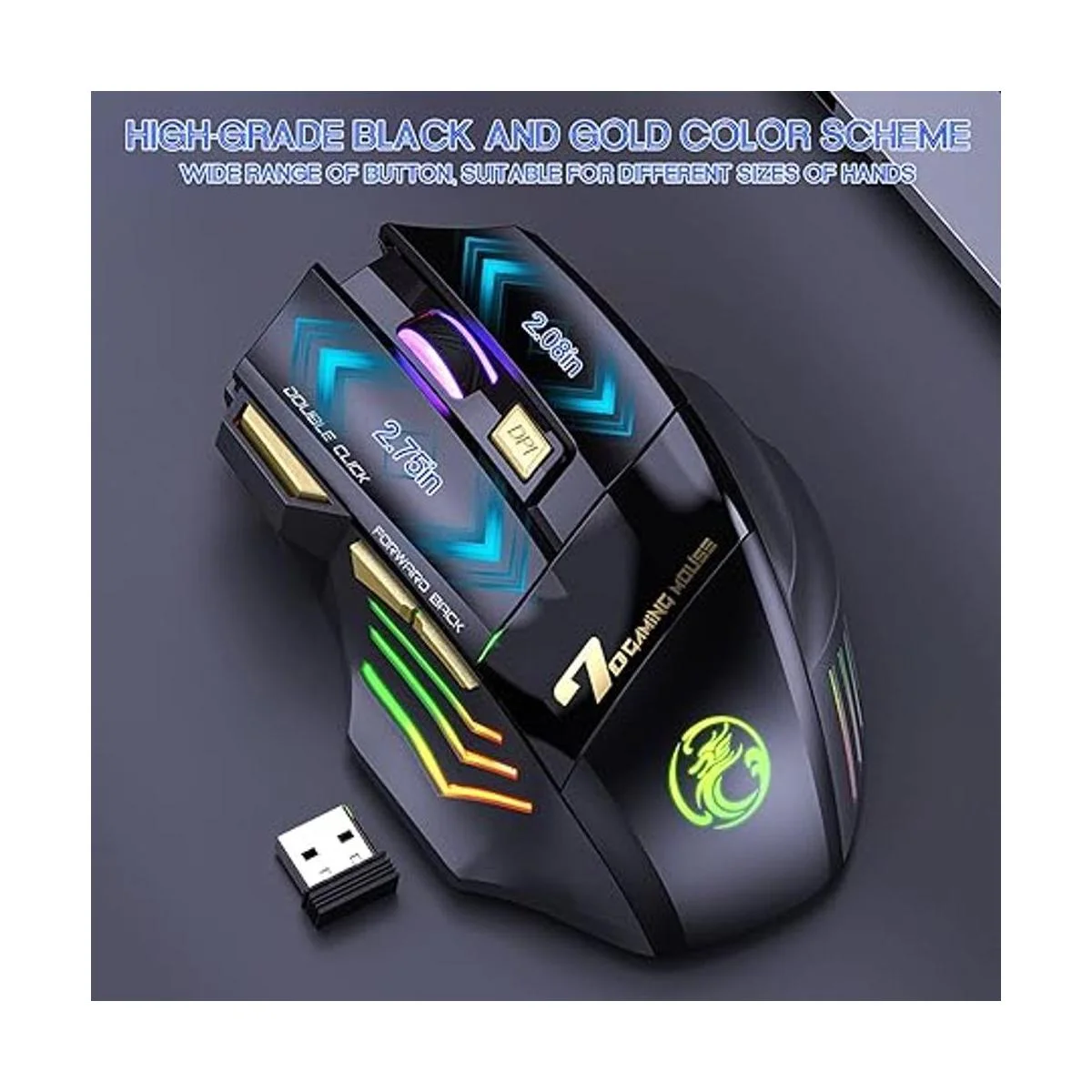 VEGCOO Mouse inalámbrico para juegos C8 mouse recargable_6