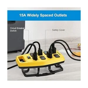 DEWENWILS Tira de alimentación resistente de 8 salidas con_3