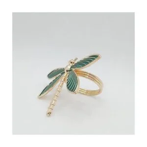 CPELLESSE Paquete de 6 servilleteros dorados con diseño de_5