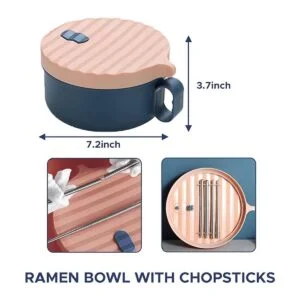 Juego de cuencos de ramen para microondas con tapa olla_2